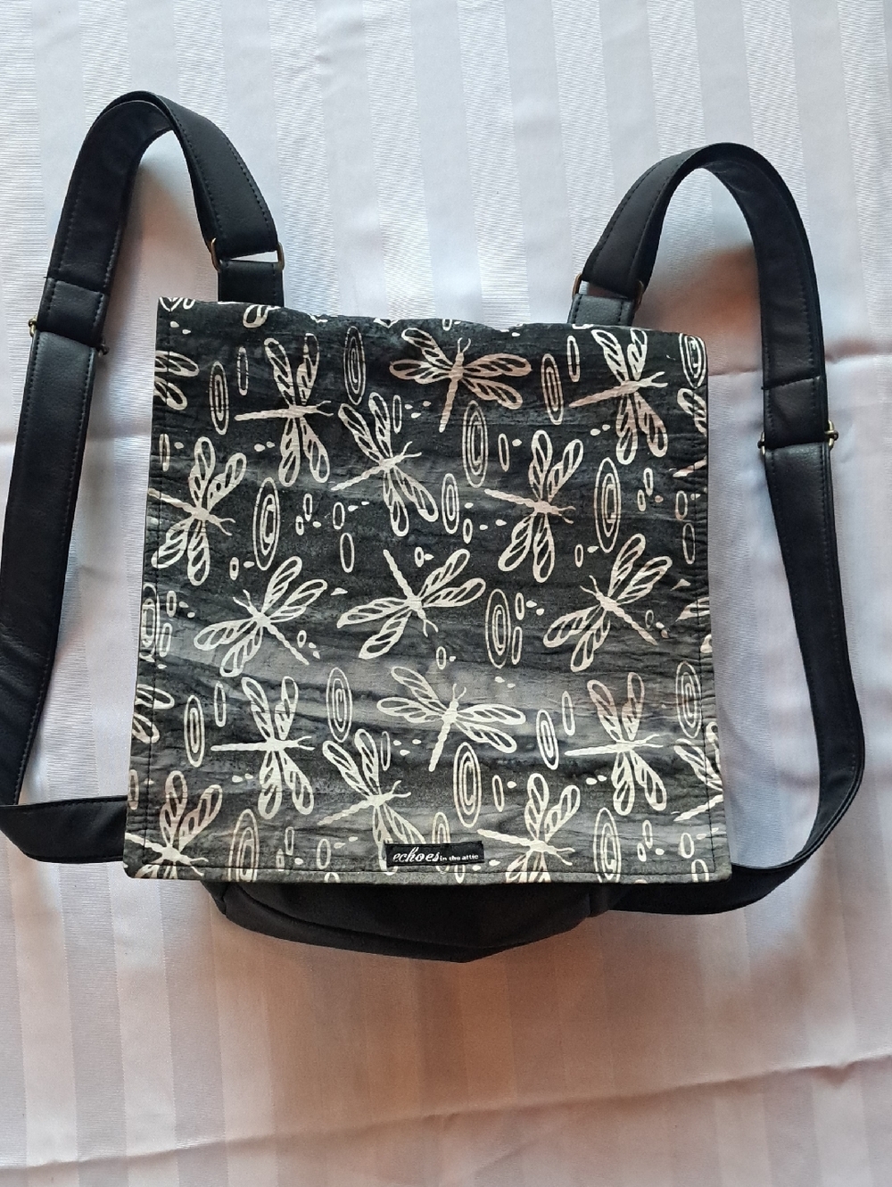 Unbranded Black Dragonfly Pattern Women's Backpack